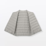 紳士　軽量ダウンポケッタブルノーカラーベスト