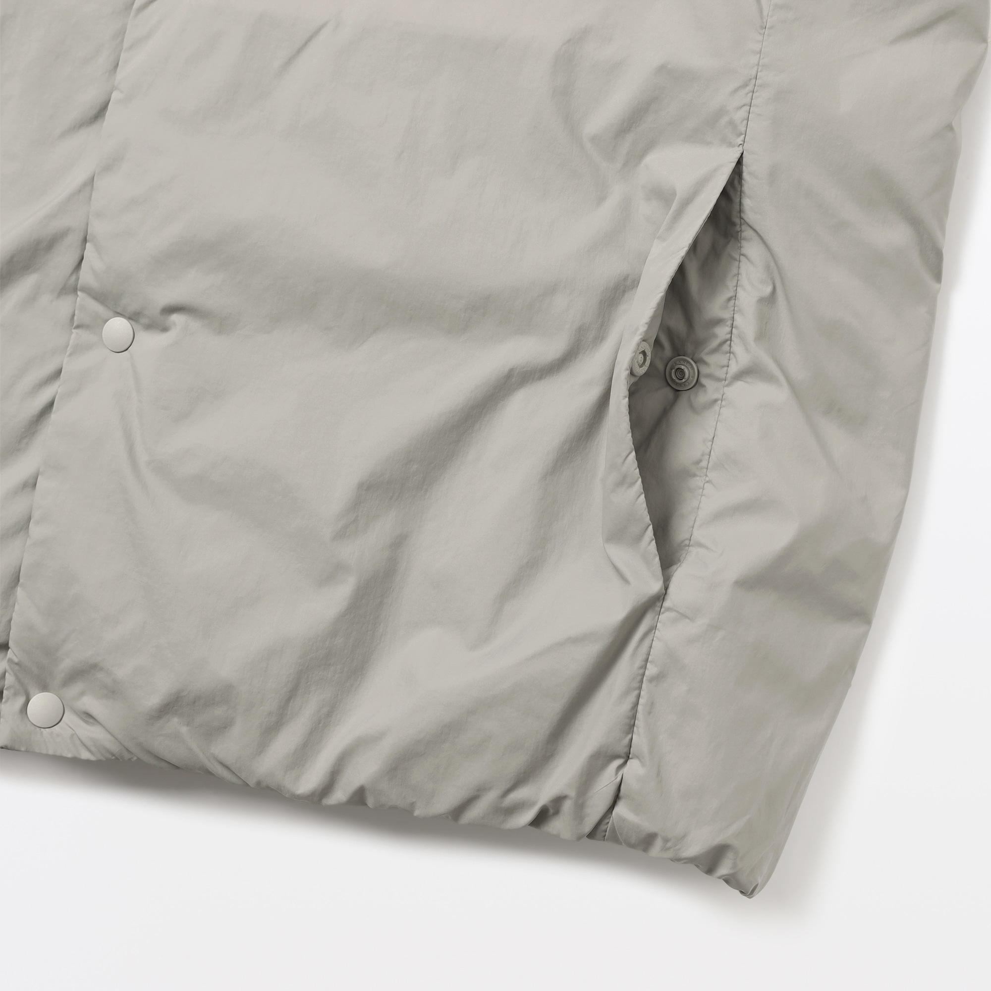 紳士　軽量ダウンポケッタブルノーカラーベスト