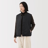 紳士　軽量ダウンポケッタブルノーカラーベスト