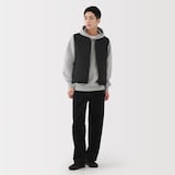 紳士　軽量ダウンポケッタブルノーカラーベスト