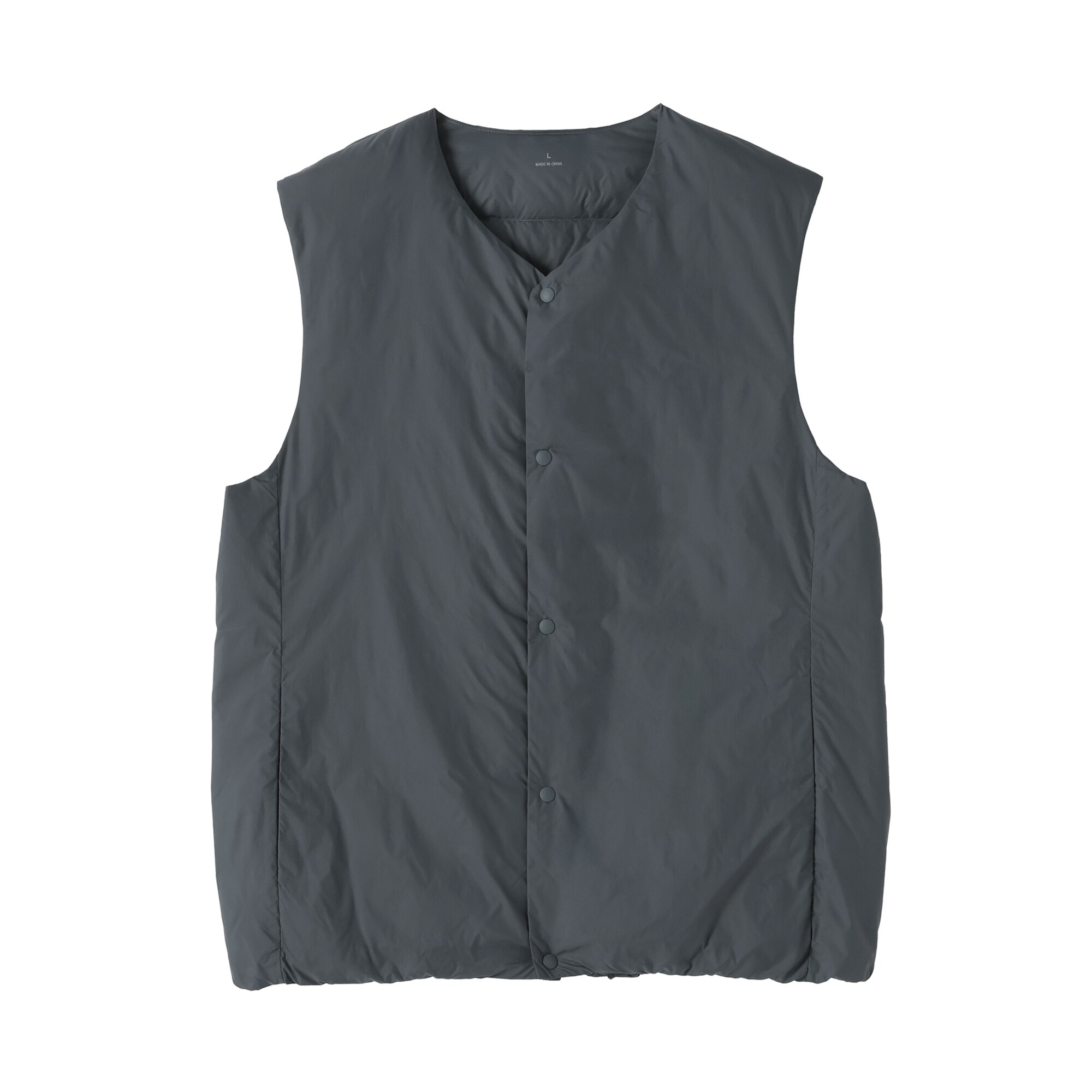 紳士 軽量ダウンポケッタブルノーカラーベスト | 無印良品