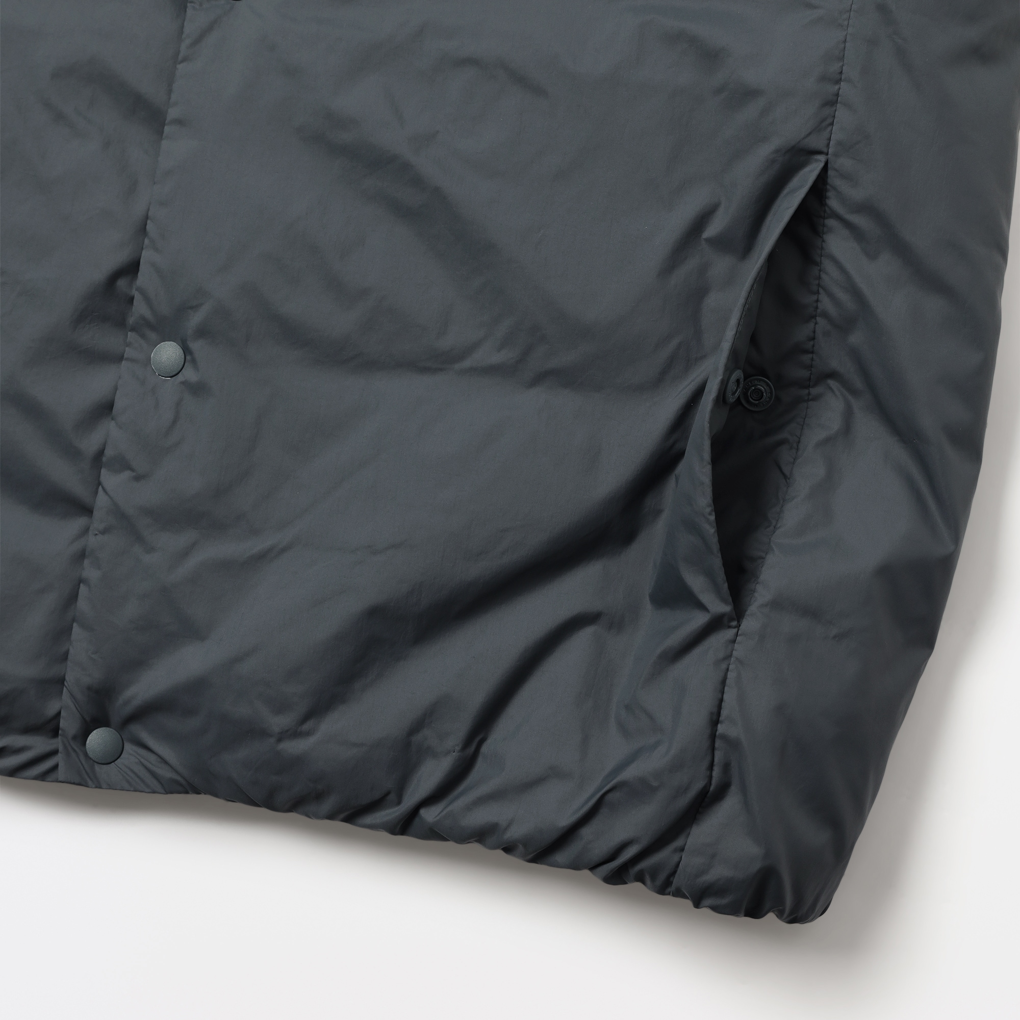 紳士　軽量ダウンポケッタブルノーカラーベスト