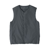 紳士　軽量ダウンポケッタブルノーカラーベスト