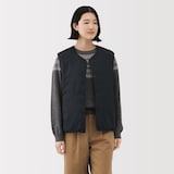 紳士　軽量ダウンポケッタブルノーカラーベスト