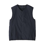 紳士　軽量ダウンポケッタブルノーカラーベスト