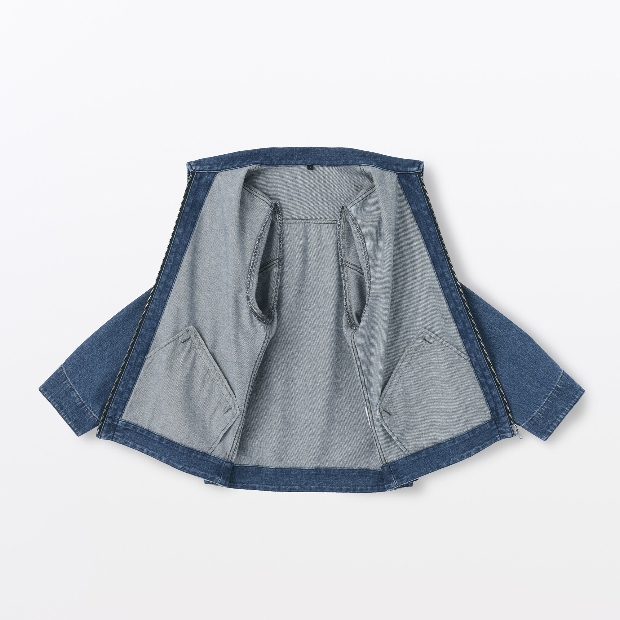 無印良品　木の実から作ったカポック混　デニムブルゾン　ブルー　Lサイズ 紳士 木の実から作ったカポック混デニム ブルゾン | 無印良品