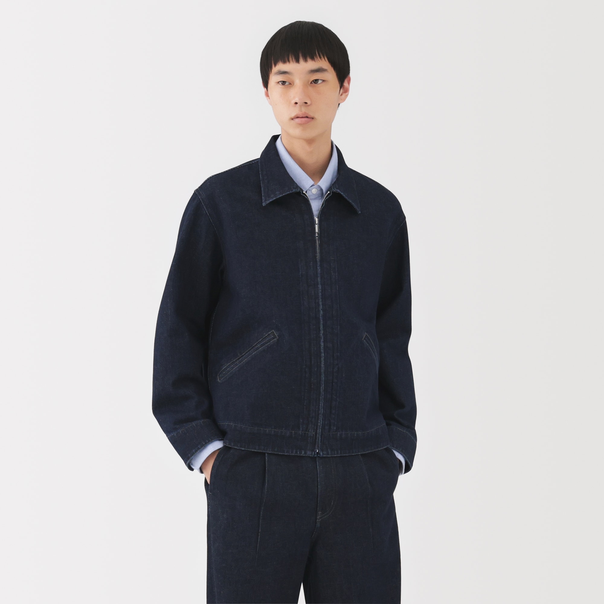 【美品】無印良品 木の実から作ったカポック混中わたブルゾン L 無印良品（ムジルシリョウヒン）の「紳士 木の実から作った
