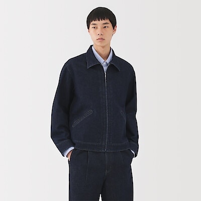 紳士　木の実から作ったカポック混デニム　ブルゾン