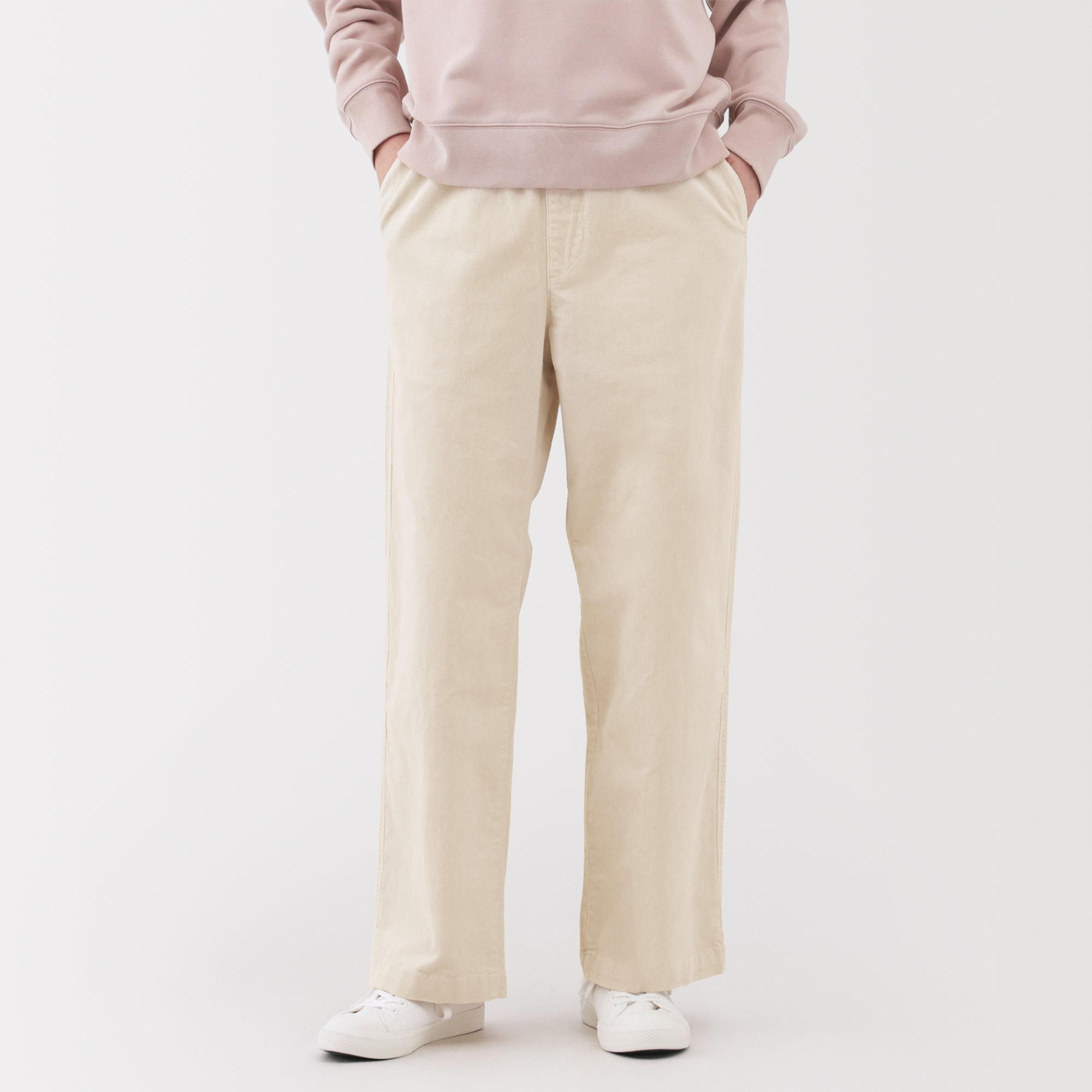 婦人　ストレッチコーデュロイ　イージーストレートパンツ