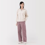 婦人　ストレッチコーデュロイ　イージーストレートパンツ