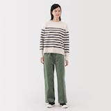 婦人　ストレッチコーデュロイ　イージーストレートパンツ