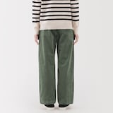 婦人　ストレッチコーデュロイ　イージーストレートパンツ