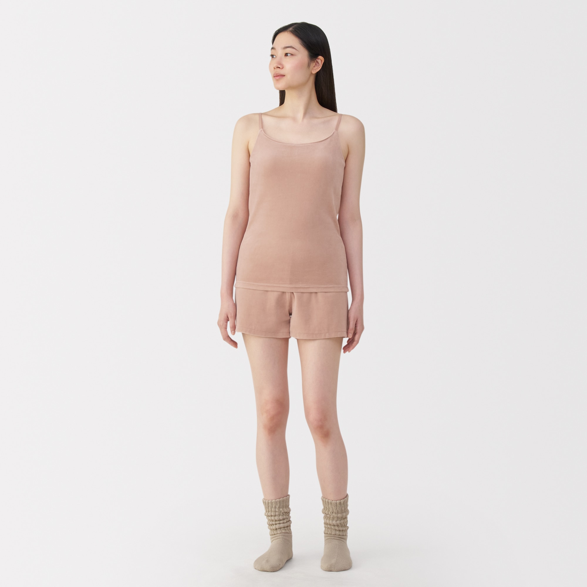 婦人　コットンベロアブラキャミソール