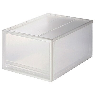ポリプロピレン収納ケース・引出式・大/約幅34×奥行44.5×高さ24cm