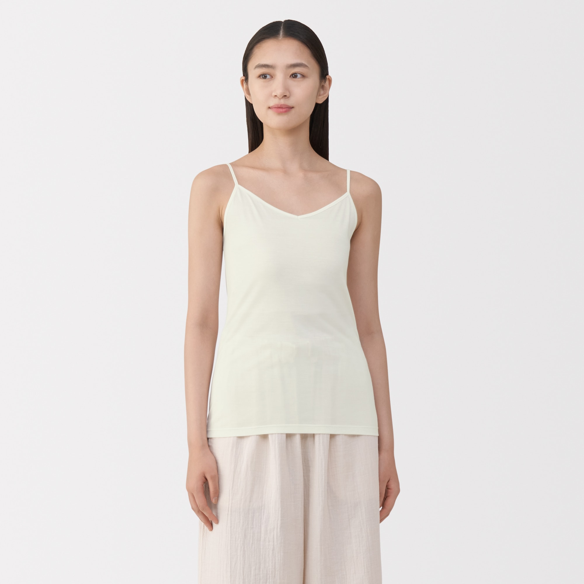 ムーミン様☆絹 オフホワイト無地 着物リメイクキャミソール【同梱 2,130円】 婦人 シルクキャミソール | 無印良品