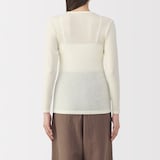 婦人　ウールクルーネック長袖Ｔシャツ