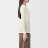 婦人　ウールクルーネック長袖Ｔシャツ