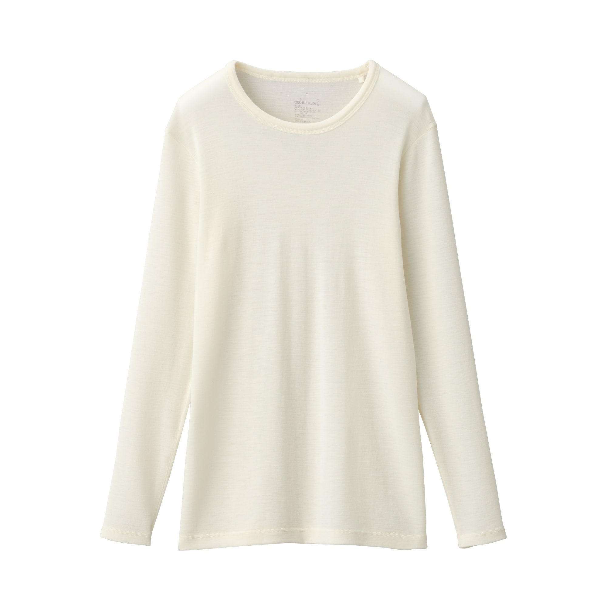 婦人　ウールクルーネック長袖Ｔシャツ