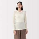 婦人　ウールクルーネック長袖Ｔシャツ