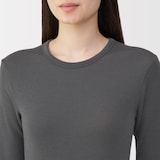 婦人　ウールクルーネック長袖Ｔシャツ