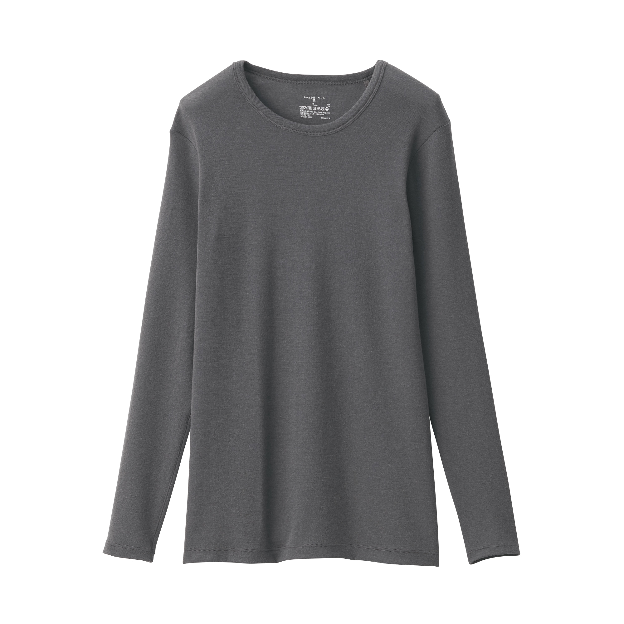 婦人　ウールクルーネック長袖Ｔシャツ