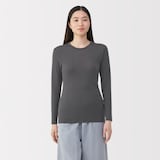 婦人　ウールクルーネック長袖Ｔシャツ