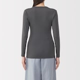 婦人　ウールクルーネック長袖Ｔシャツ