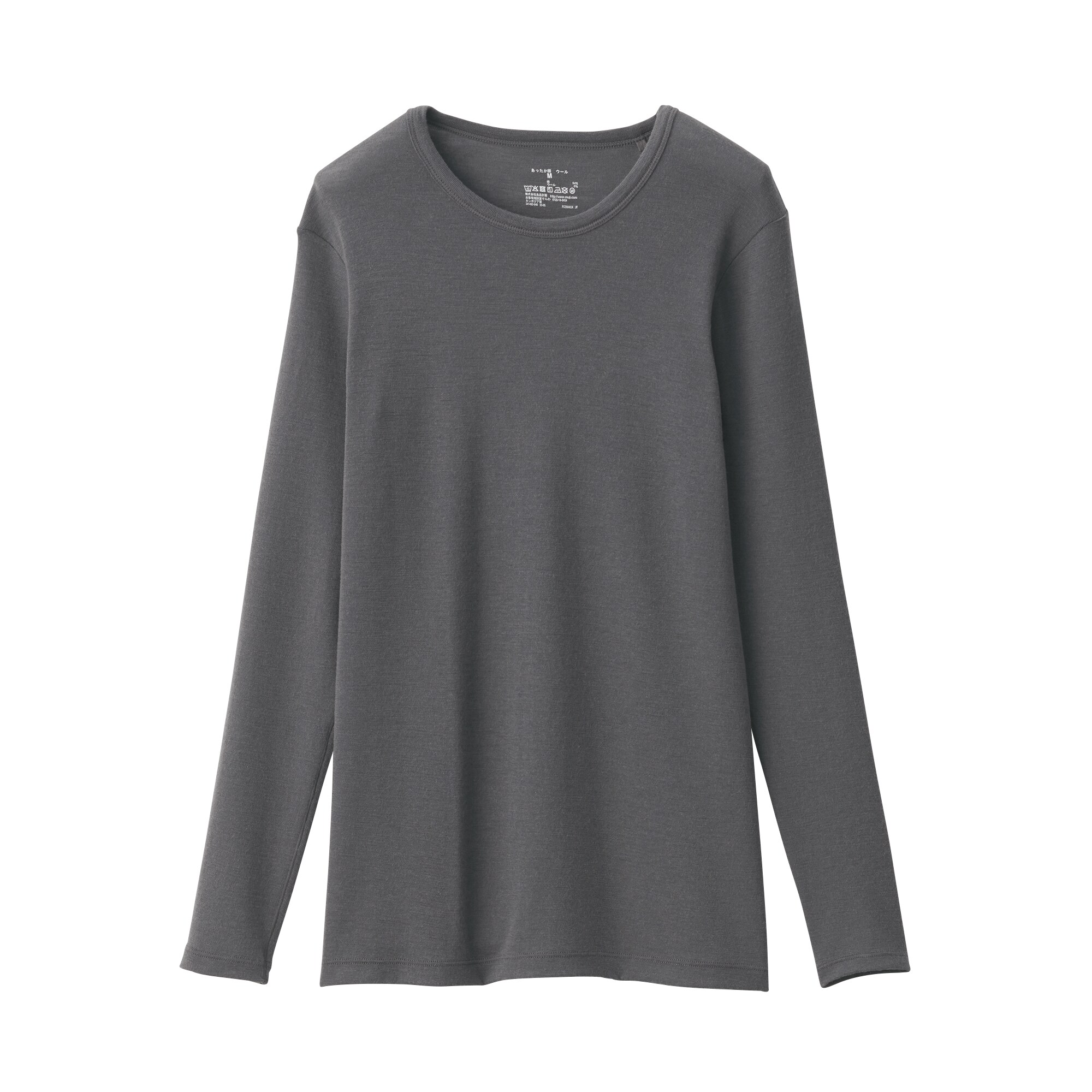 婦人　ウールクルーネック長袖Ｔシャツ