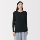 婦人　ウールクルーネック長袖Ｔシャツ