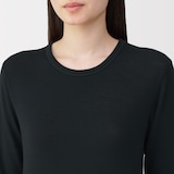 婦人　ウールクルーネック長袖Ｔシャツ