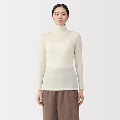 婦人　ウールタートルネック長袖Ｔシャツ