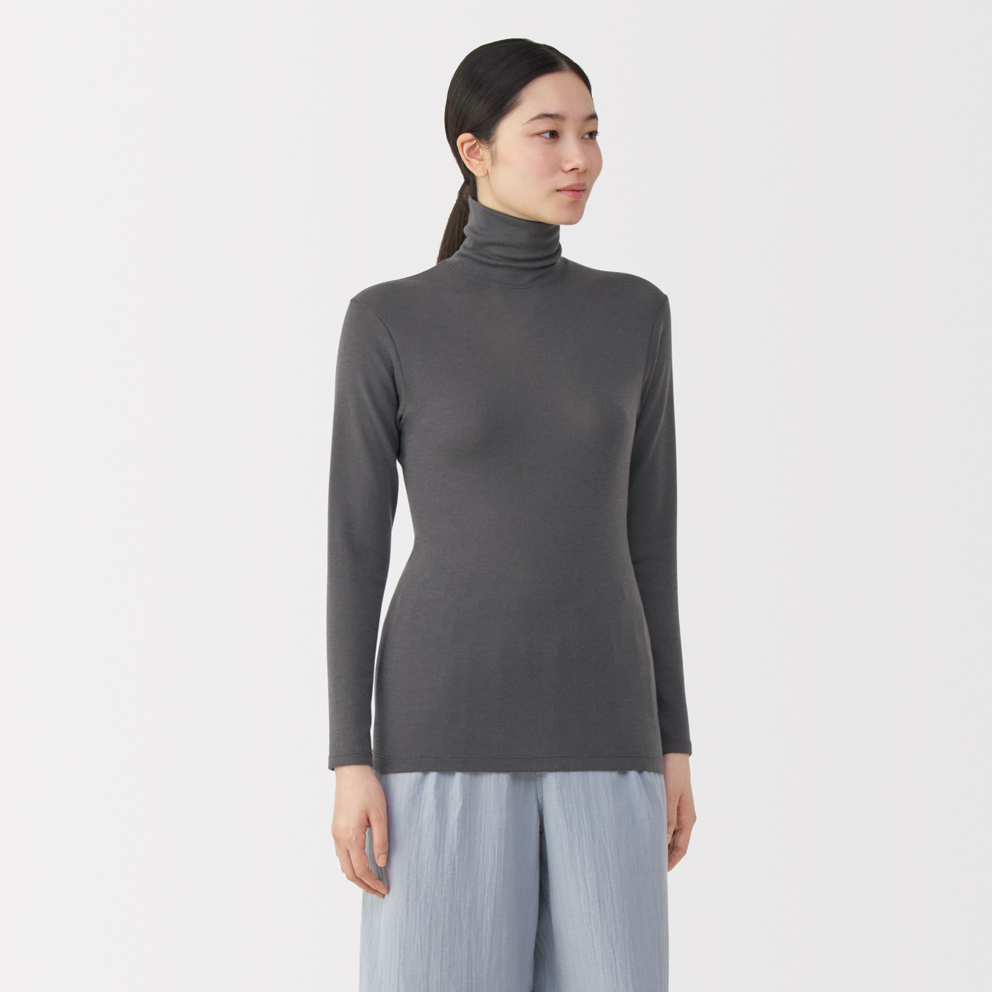 婦人 ウールタートルネック長袖Tシャツ | 無印良品
