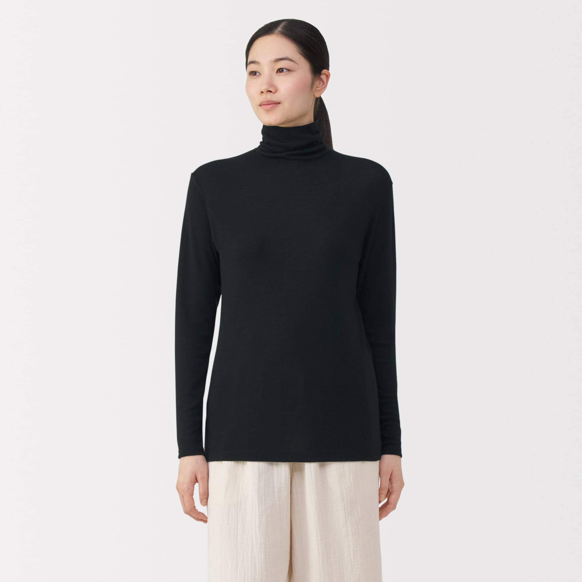 婦人　ウールタートルネック長袖Ｔシャツ