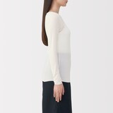 婦人　シアークルーネック長袖Ｔシャツ