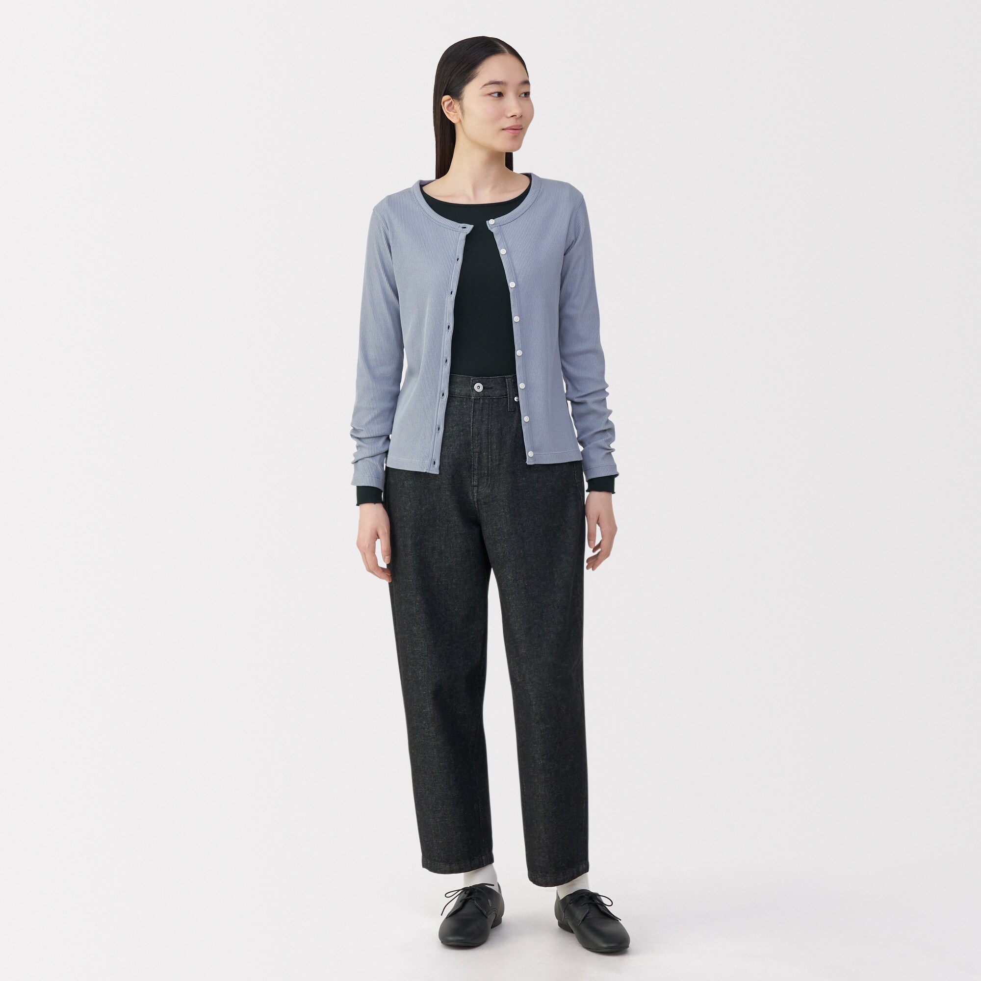 婦人　シアークルーネック長袖Ｔシャツ