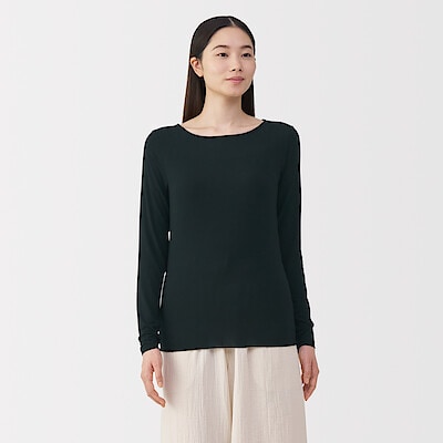 婦人　シアークルーネック長袖Ｔシャツ