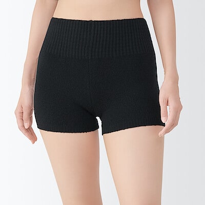 婦人　コットン混もこもこニットオーバーパンツ