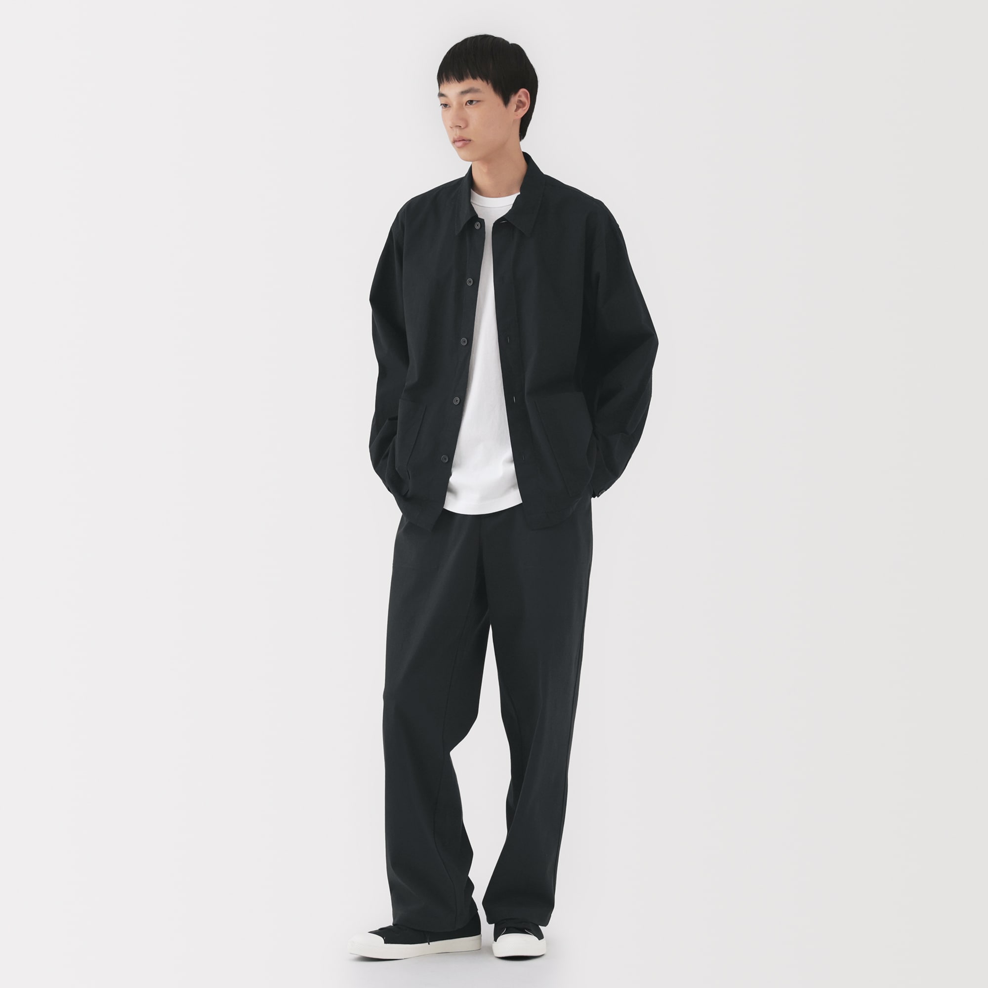 紳士　洗いざらしブロードシャツジャケット