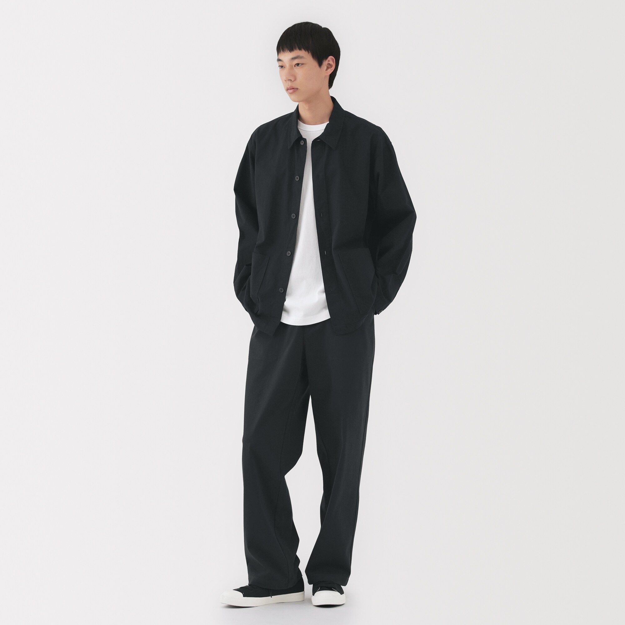 紳士　洗いざらしブロードシャツジャケット