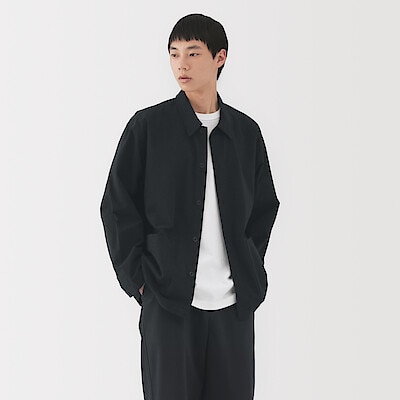 紳士　洗いざらしブロードシャツジャケット