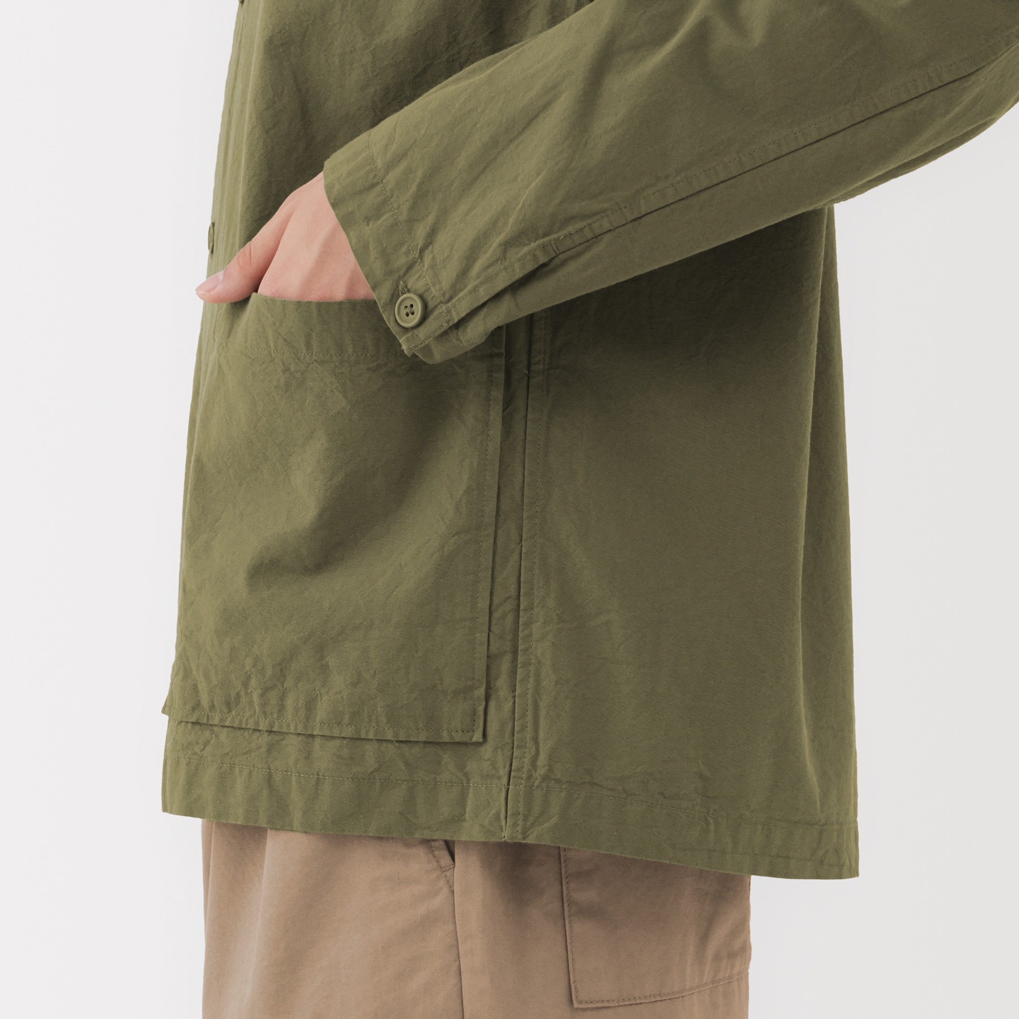 紳士　洗いざらしブロードシャツジャケット