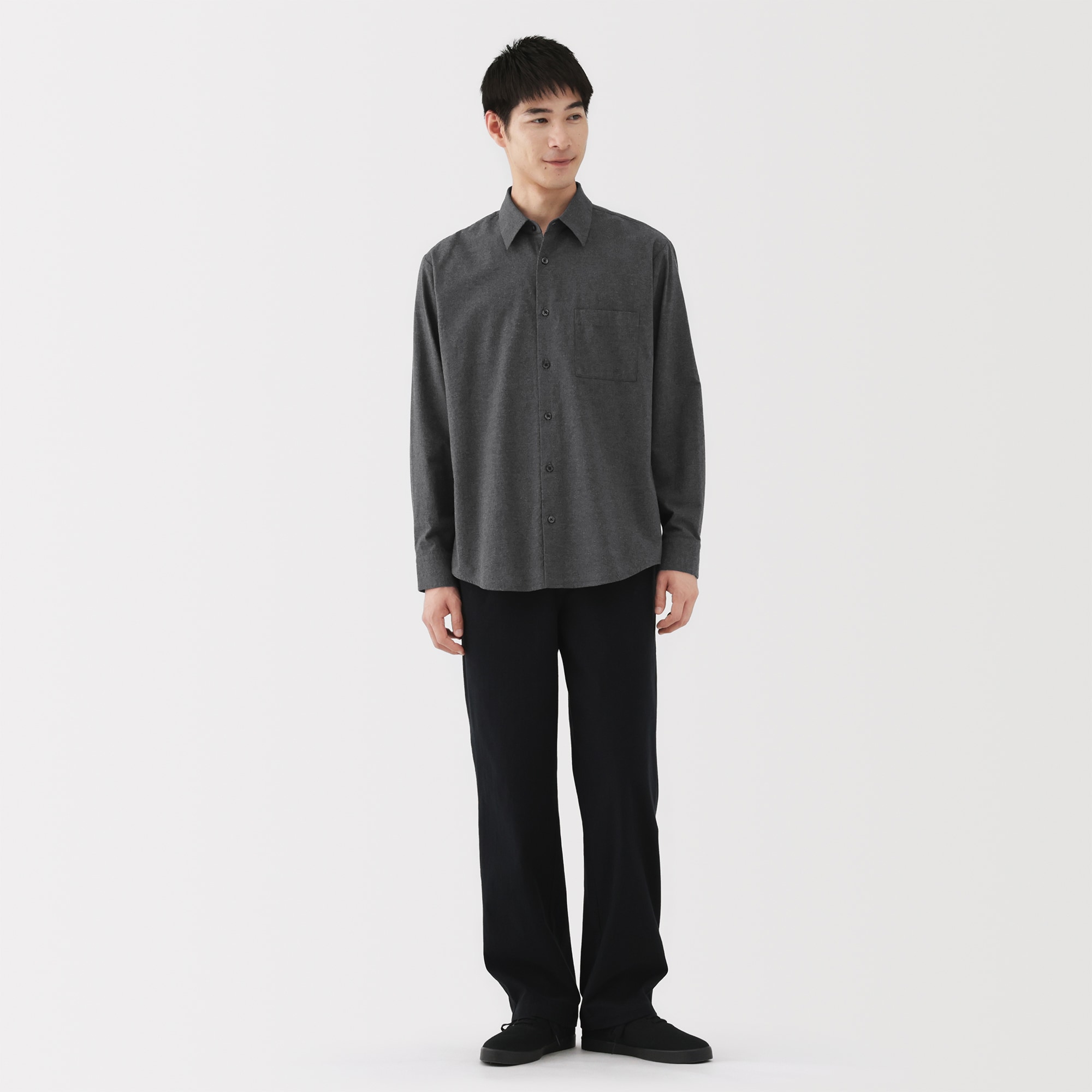 紳士 コットンウールフランネル長袖シャツ | 無印良品