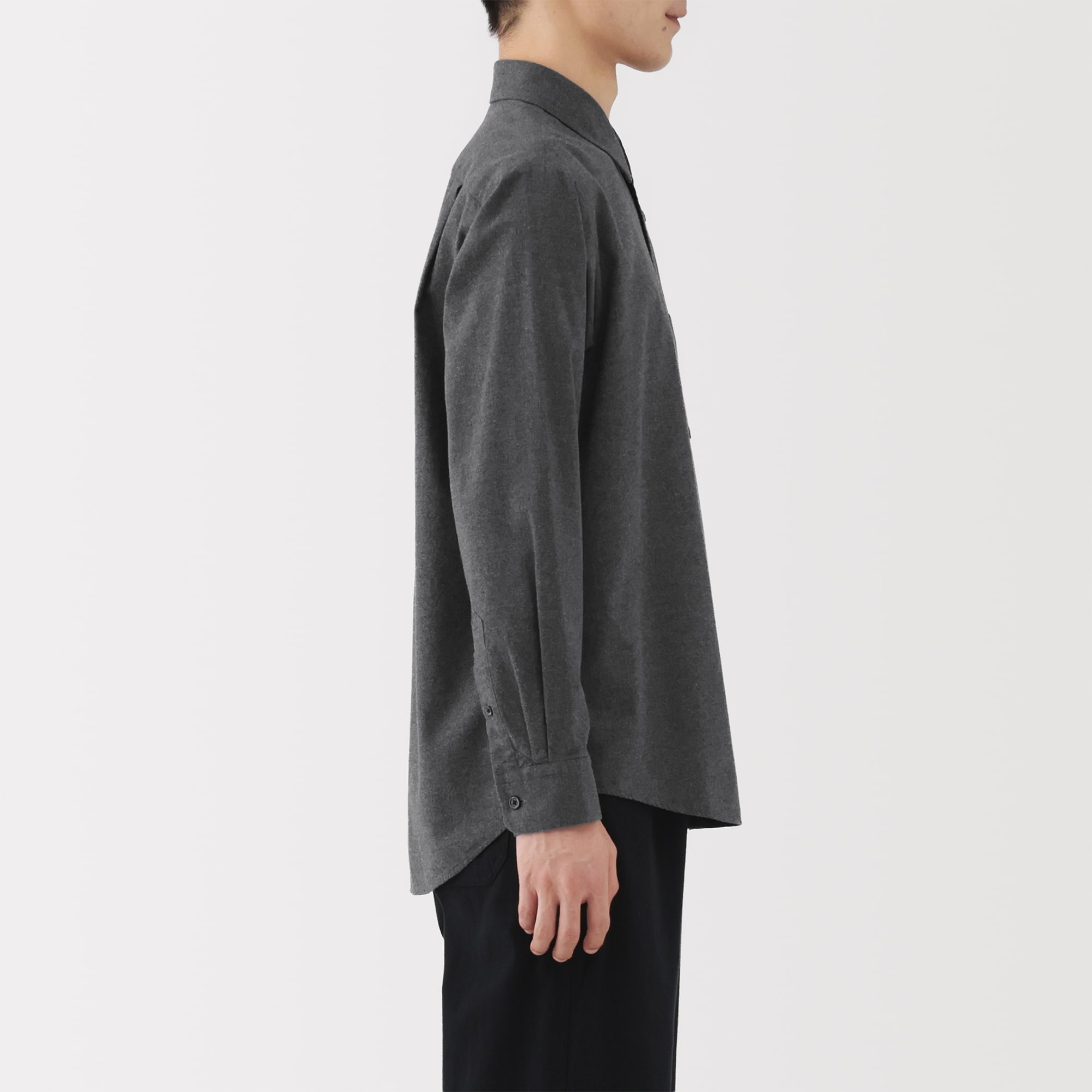 紳士　コットンウールフランネル長袖シャツ