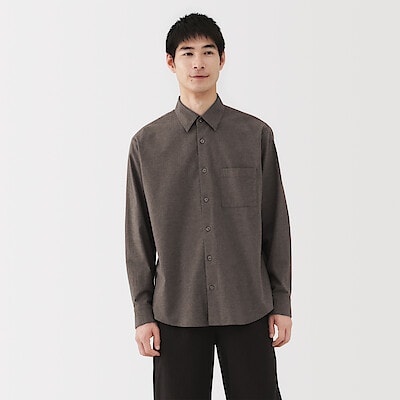 紳士　コットンウールフランネル長袖シャツ