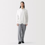 紳士　洗いざらしブロード長袖シャツ