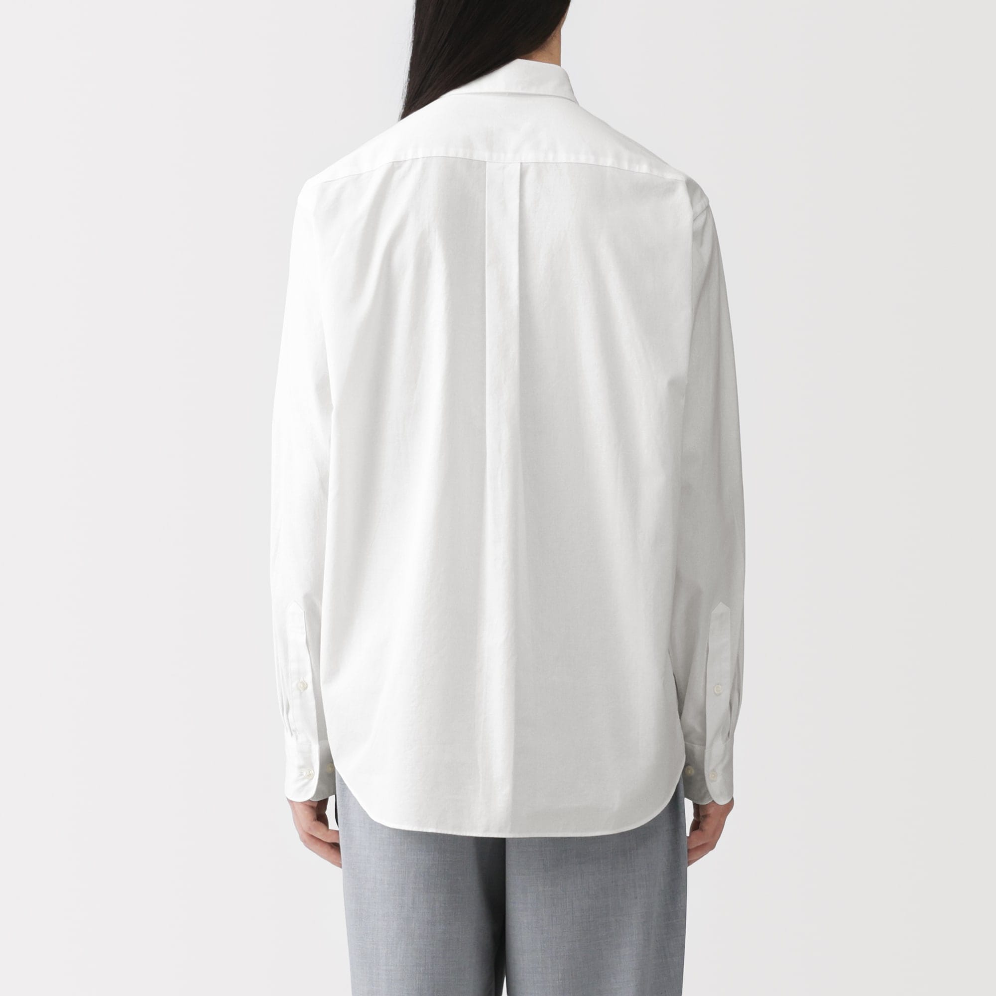 紳士　洗いざらしブロード長袖シャツ