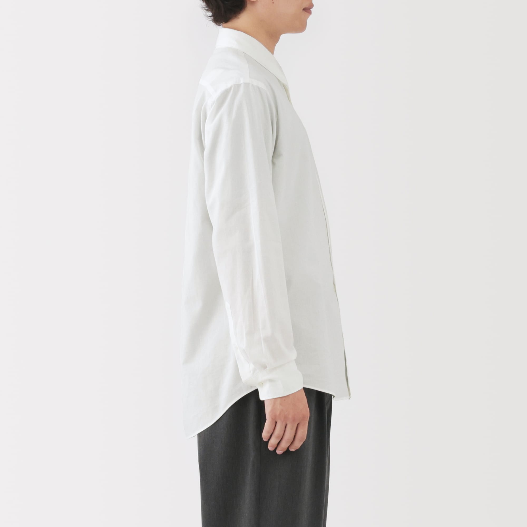 紳士　洗いざらしブロード長袖シャツ