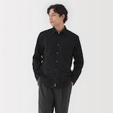 紳士　洗いざらしブロード長袖シャツ