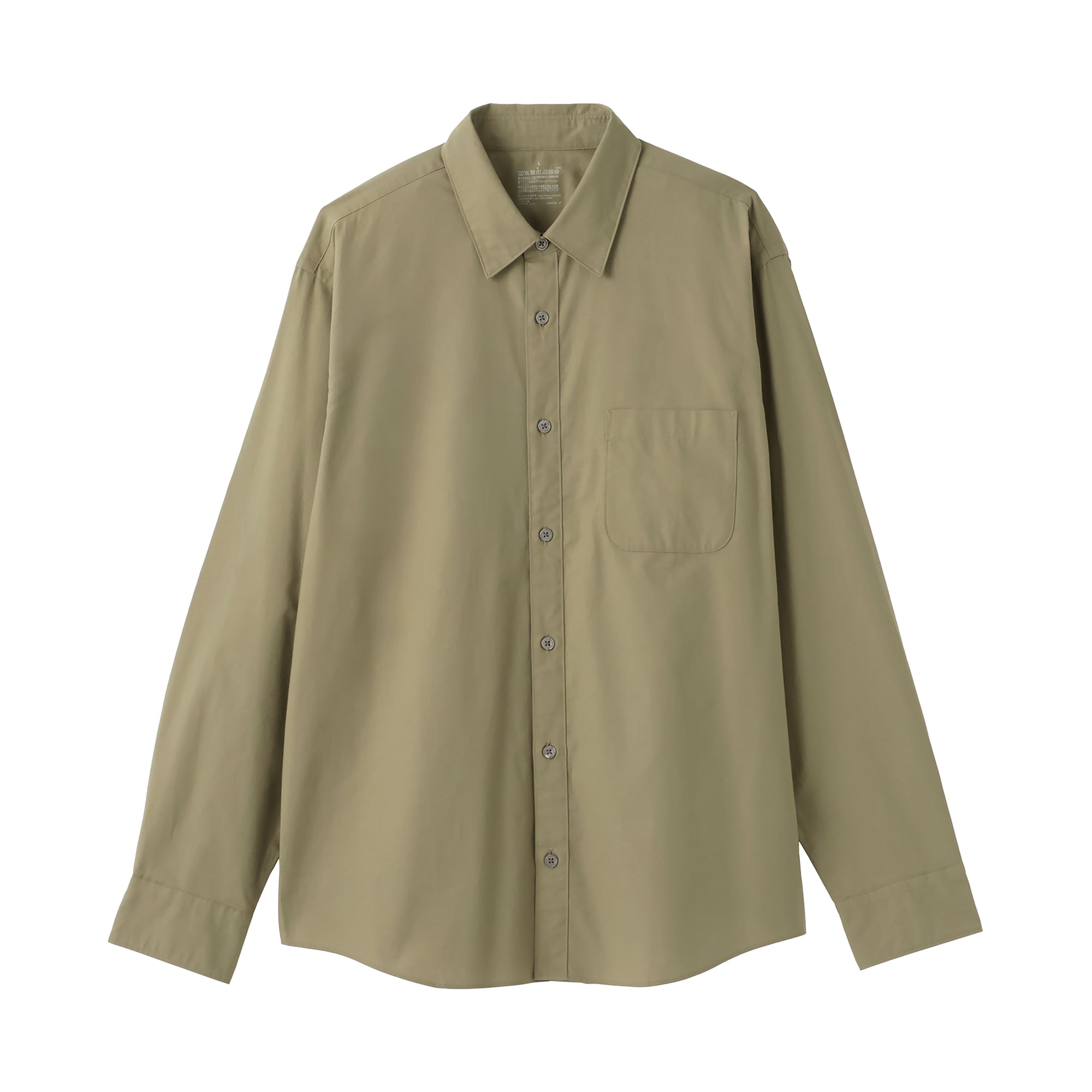 紳士　洗いざらしブロード長袖シャツ