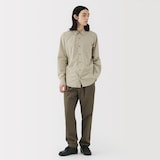 紳士　洗いざらしブロード長袖シャツ